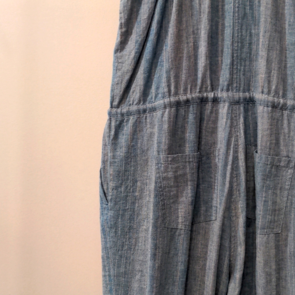 Prana Wayfarer's Romper Blue Stripe, sz Lg - Picture 8 of 10